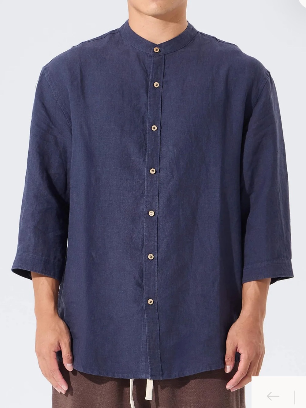 Kidoriman Yumemi Shirt 7/8 Sleeves Premium Linen Minimalist Relaxed Fit L/XL NEW